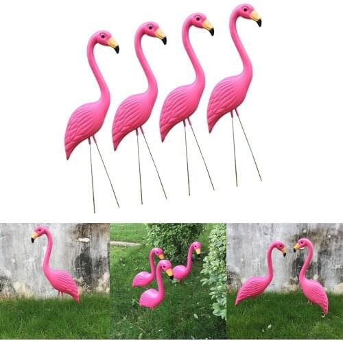 4 x Lawn Ornament Pink Flamingo Garden Animal Garden Home Party Wedding Decor
