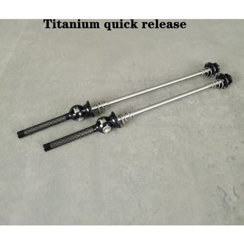 50g！Ultra light Titanium Material Road/MTB Quick Release Super Light Titanium Bicycle Skewers with carbon covered lock