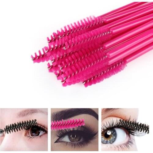 50 Pcs Disposable Mascara Wands Applicators Silicone Eyelash Brush Lash Extension Women Eye Makeup Beauty Tools Portable