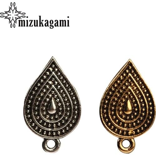 6pcs/lot Zinc Alloy Retro Gold Tear Water Drop Earring Base Earring Connector For DIY Earring Jewelry Making Accessories