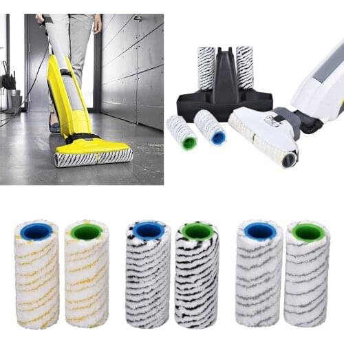 6PC Gray+Black+Yellow Stone Roller Set For Hard Floor Cleaner For Karcher FC 7 ; FC7 Premium; FC5; FC 5 Premium Etc