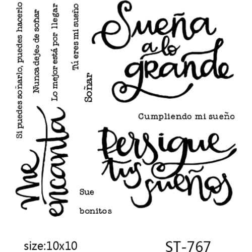 AZSG Spanish Clear Stamps/Seals For DIY Scrapbooking/Card Making/Album Decorative Silicone Stamp Crafts