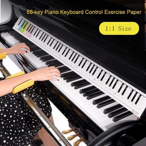 Piano Keyboard Paper 88 keys Electronic Keyboard Piano Stave Reference Paper Map Colorful Double Sided For Beginner Accessories