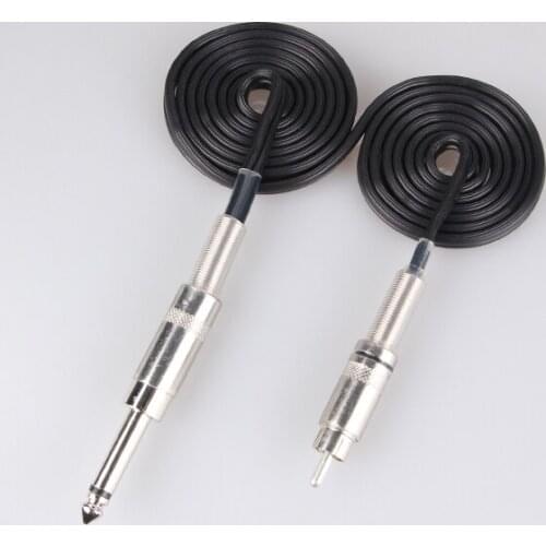Black RCA Tattoo Clip Cord Professional 1.8M Rubber Silicone Clip Cord For Tattoo Machine Power Supply