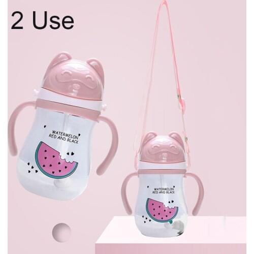 Kids Water Sippy Cup Creative Cartoon Baby Feeding Cups with Straws Leakproof Water Bottles Outdoor Portable Childrens Cups