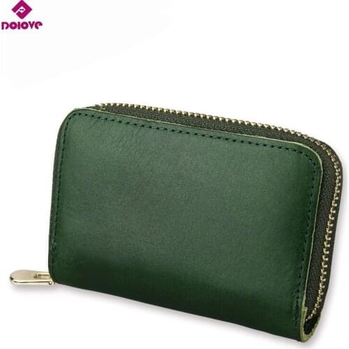 DOLOVE Fashion New Women Men Credit Card Holder cow Leather Hasp Unisex ID Holders Package Organizer Manager Free Shipping