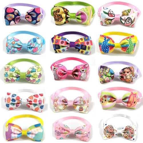 Dog bow tie Dog fashion Cat assessoires Easter pet bow tie cat, dog, egg and rabbit pattern pet bow tie