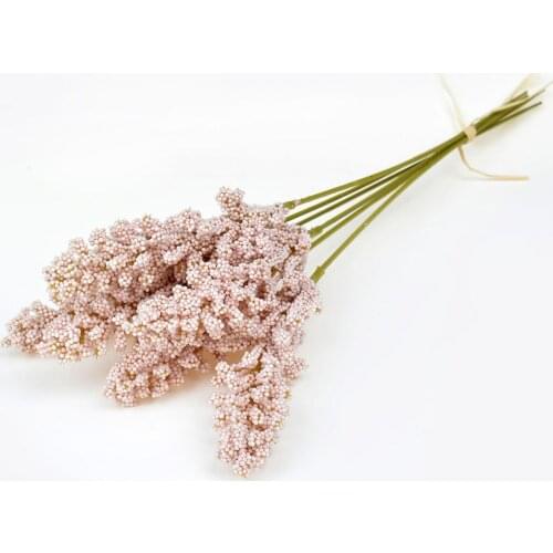 6Pcs/Bundle Artificial Vanilla Spike Branch DIY Wreath Lavender Fake Flower For Plant Wall Valentines Day Gift Home Decoration