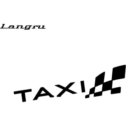 Langru 15.5*5cm Taxi Chequered Flag Fashion Vinyl Decals Car Sticker Accessories Jdm