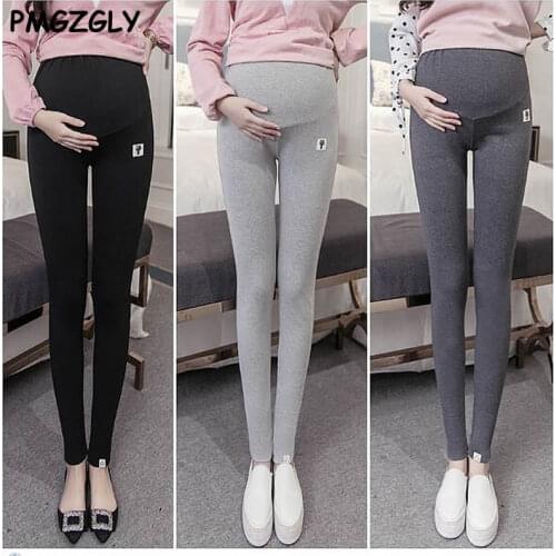 Summer Belly Skinny Maternity Legging in Elastic Cotton Adjustable Waist Pencil Pregnancy Pants Clothes for Pregnant Maternity