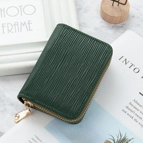 Soft Leather Women Card Holder Ladies Multi Card Slots Coin Purses with Zipper Driver License Clip for Female Credit Card Case