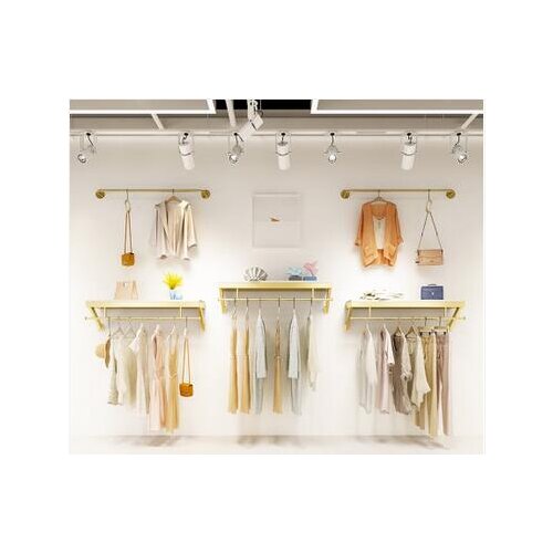 Clothing store wall display rack simple wall hanging womens clothing store hanger display shelf childrens clothing hanger