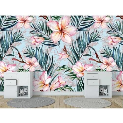 XUE SU Wall covering custom wallpaper TV bedroom family background art design hand painted flowers leaves TV background wall