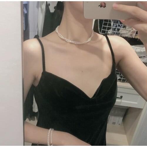 ECHSUN pure natural freshwater pearl necklace 14K gold covered jewelry necklace clavicle chain handmade necklace wholesale