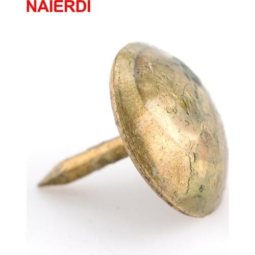 50PCS NAIERDI 8.5x16mm Bronze Tacks Antique Decorative Jewelry Gift Box Push Pin 10x10mm Door Nail For Fasteners Hardware