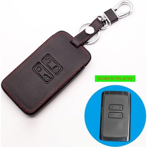 Suitable for Renault car leather key cover remote control protection box 4 button smart key 2016 2017 car key accessories shell