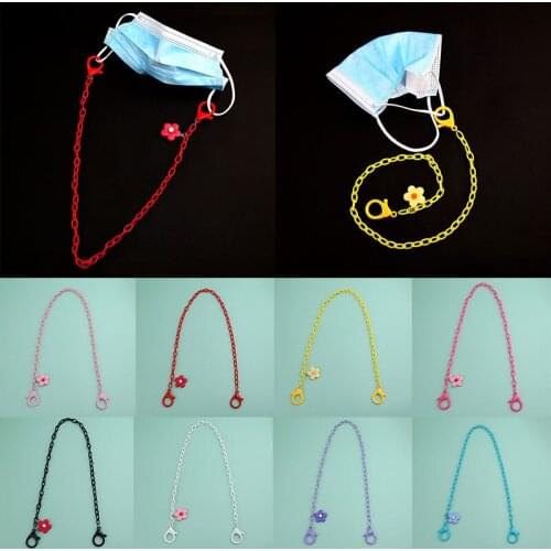 Fashion Sun Flower Pendant Long Eyeglass Chain Anti-Lost Strap Holder Acrylic Chain Candy Color Eyeglass Chain Accessories