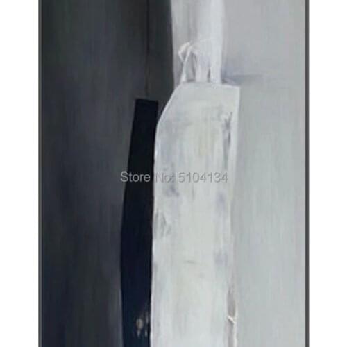 Simple Design Artist Hand painted black and white Painting on Canvas Abstract Modern Canvas Oil Painting free shipping by Fedex