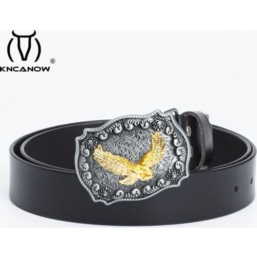 Eagle Belt Men Personality Pants Waistband Fashion Golden Genuine Leather Luxury Brand High Quality Ceinture Homme Waist Belt