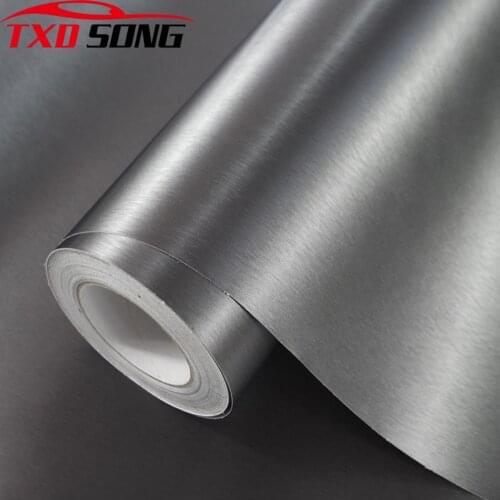 Grey Aluminum Brush Vinyl Film Car Sticker Aluminium Vinyl Wrap Aluminum Brush Car Stickers Car Wrap Auto Sticker For Car
