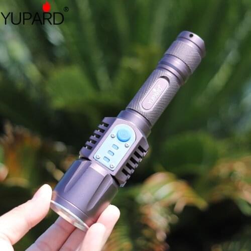 YUPARD XM-L2 T6 LED power Flashlight Torch mobile power bank USB charge 18650 battery Intelligent camping hunting fishing light