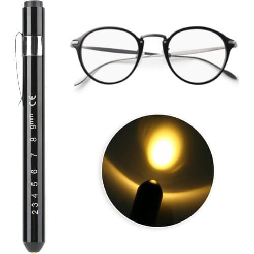 Portable Pupil Gauge Pen Light Torch Flashlight Glasses Optometry Equipment Accessories New