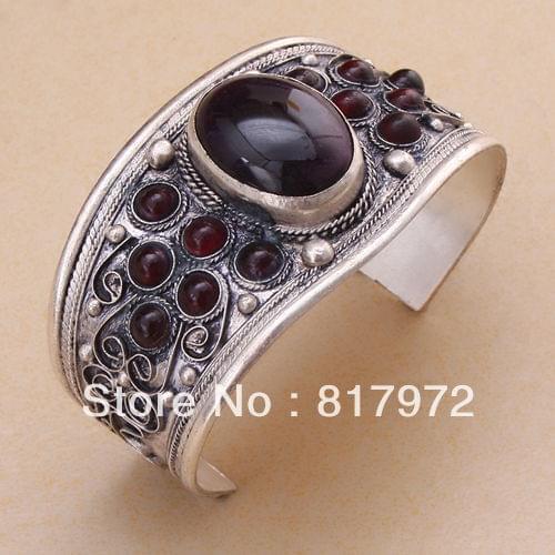 Dark Bling bead beaded vine luck design totem cuff bracelet Adjustable Party Gift &6YB00003