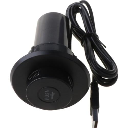 US/EU Plug Desk Hole Embedded USB Charger Lifting Hidden Extension Hub Adapter