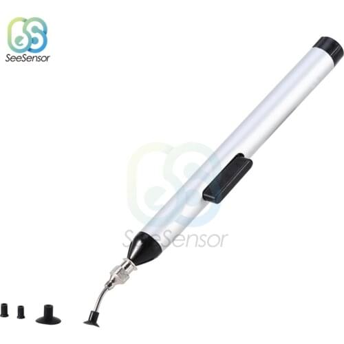 IC SMD Vacuum Sucking Suction Pen Remover Sucker Pump IC SMD Tweezer Pick Up Tool Solder Desoldering with 3 Suction Headers