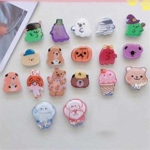 Ghost Animals Bear Ghost Expanding Stand Mount Phone Socket Fold Mobile Smartphones Pocket Desktop Bracket Phone Stand Holder