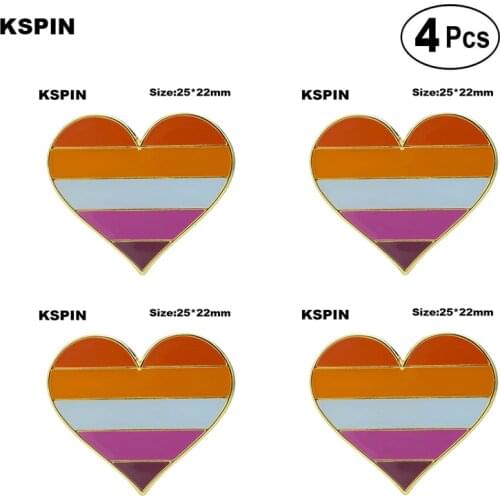 Sun Set Pride Heart Shape Badge Lapel Pin Brooches Pins Flag badge Brooch Badges