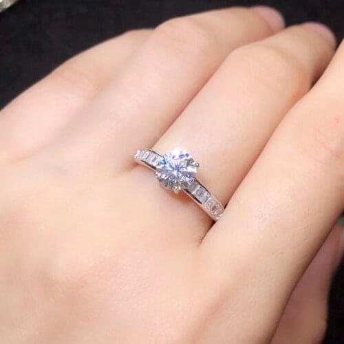 Flashing colourful moissanite gemstone ring with silver for women jewelry engagement party gift