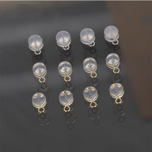 Gold-proof color ring 8-shaped circle transparent silicone hamburger earplugs nail plugs diy ear jewelry material accessories