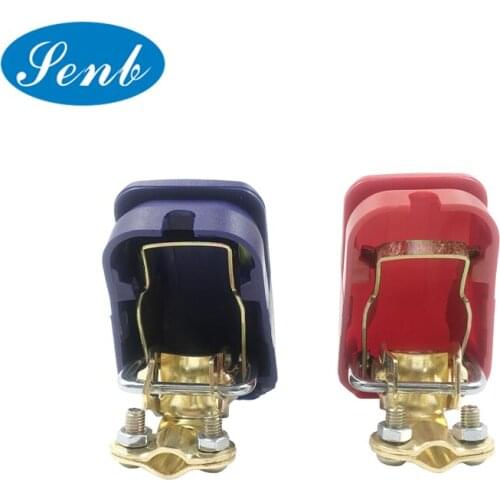 1 Pair 12V Universal Red Blue Car Battery Terminal Connect Clamps For Car Motorbikes RV And Boat