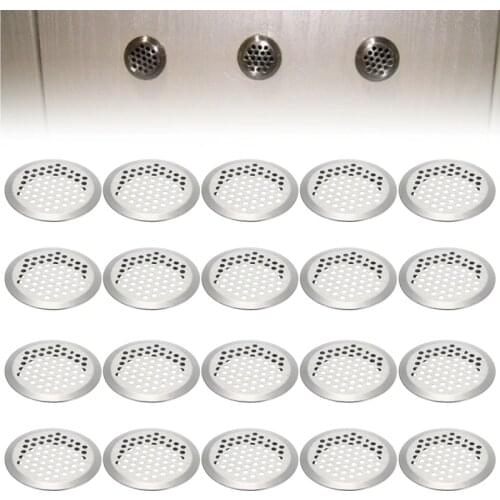 20pcs Stainless Steel Air Vent Slotted Grille Cupboard Exhaust Ventilation Grille Set For Exhaust And Supply Air Operation
