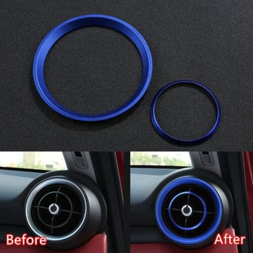 4Pcs/set Car Front Side Dashboard Air Conditioner Outlet Vent Trim Ring For Alfa Romeo Giulia 2017 Interior Accessories
