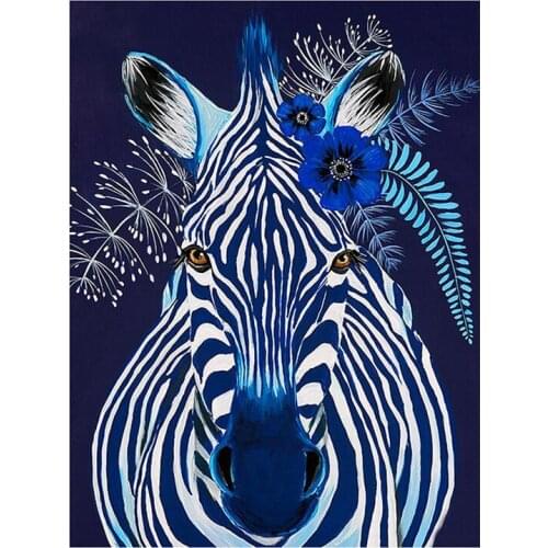 5D DIY full circular diamond painting animal zebra diamond cross stitch rhinestone painting wedding decor home