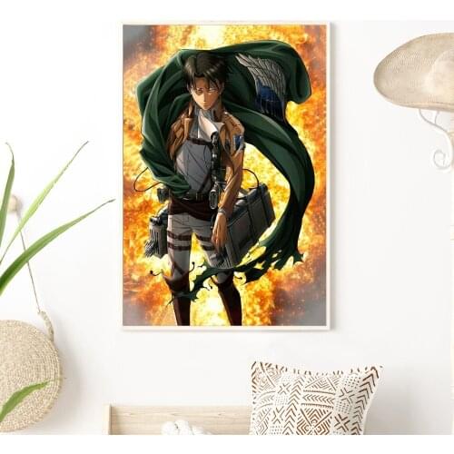 Attack On Titan Levi Ackerman Movie Anime Poster Japanese New Fan Drama Comic Cover Art Canvas Printed Picture TV Drama Poster