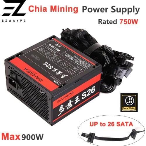 SAHARA PSU PC Source Computer Power Supply Corsair Chia 26 SATA 750W Bitcoin Miner ETH Mining Machine Mining for Bitcoin Ether