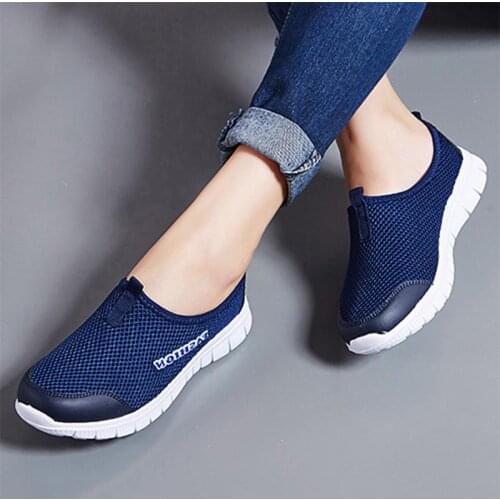 Large Size Summer Slip-ons Womens Sports Shoes Running Woman Sneakers Ladies Basket Sport Blue Tennis 2020 Cheap Temis GMB-1677