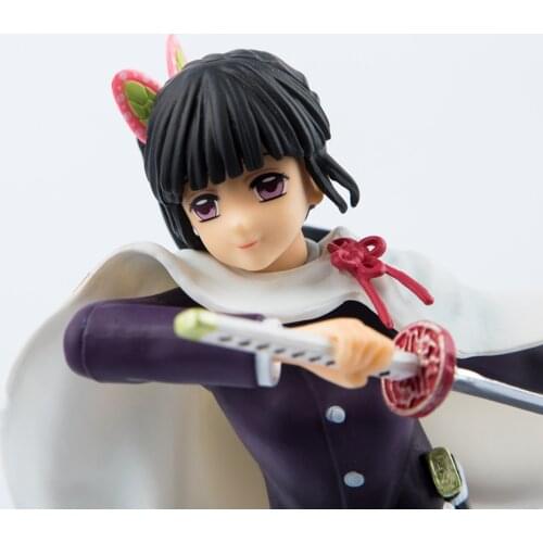 23CM Large Japanese Anime Demon-Slayer Kochou Shinobu Figure Action Toys Girls Boys Doll Car Ornaments Model Adult Kids Gift