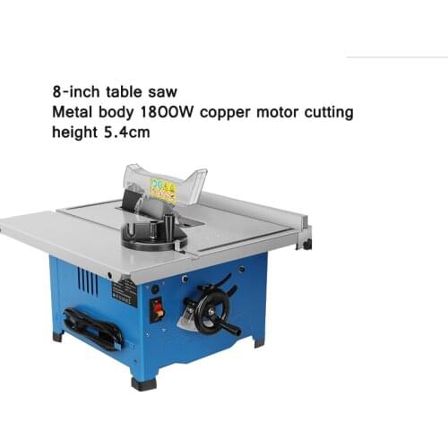 8-Inch Woodworking Small Table Saw Multi-Function Saw Table Precision Table Cutting Machine 45° Bevel Sliding Table