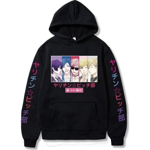 Kawaii Hoodie Women Colors Yarichin B Club Print Fashion Casual Clothes Anime Harajuku Mama Loose Sweatshirt Clothes