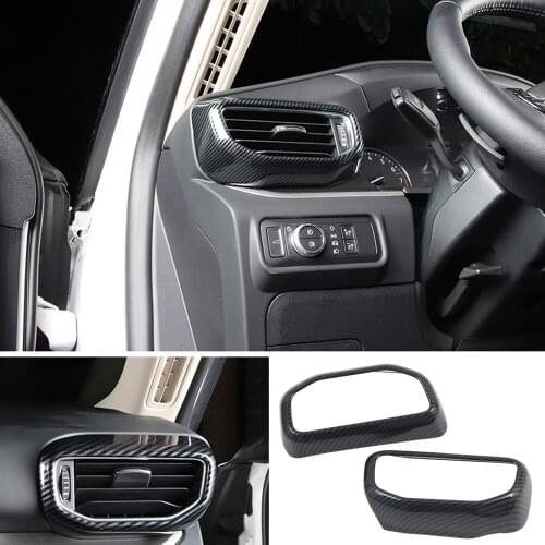LHD! Car Styling 2PCS ABS Carbon Fiber Interior Side Air Condition Vent Outlet Cover for Ford Explorer 2020 2021 accessories