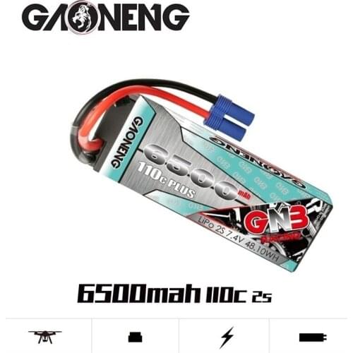 GAONENG GNB 7.4V 6500mAh 2S 110C/220C LiPo Battery Pack With T XT60 EC5 XT90 Plug for RC HSP 1:10 1/10 RC Car RC Boat Scx10