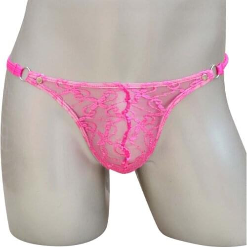 Mens Panties Sexy Underwear Lace Thongs Mens Gay Sex Hollow Out Underpants Jockstrap Briefs Porn Sexy Lingerie Sissy Panties
