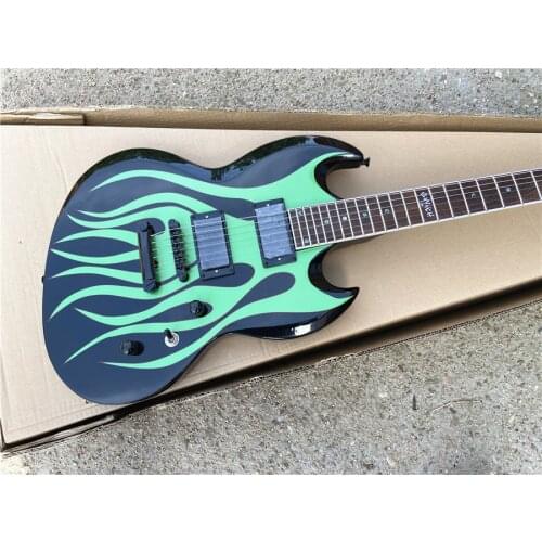 2021 high quality custom version stickers green 6-string electric guitar rosewood fingerboard free shipping