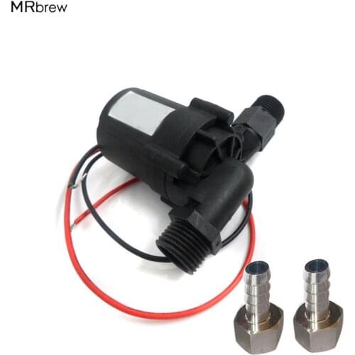 Homebrew Pump DC12V & 18W BSP1/2" Food Grade Pump Hot Water Circulation Brewing Water Pump no noise with 1/2 inch barb fitting