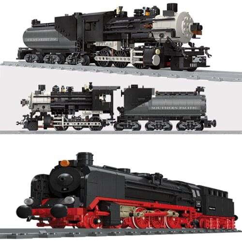New City Traffic Retro Steam Train Railway Model Building Blocks Technicaling Brick children Toys Christmas Gift For Children