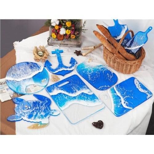 Transparent Silicone Mould Dried Flower Resin Decorative Craft DIY Various shapes Dinner plate tray epoxy resin molds for jewelr